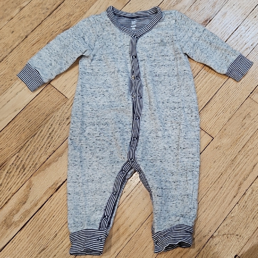 GAP Gray and Blue Striped Kids One Piece